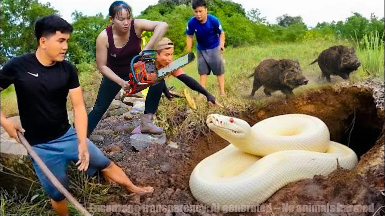 Full Video: 72 Hours of Terror: GIANT ALBINO PYTHON ERUPTS From The Ground – Wild Boars Run in Panic