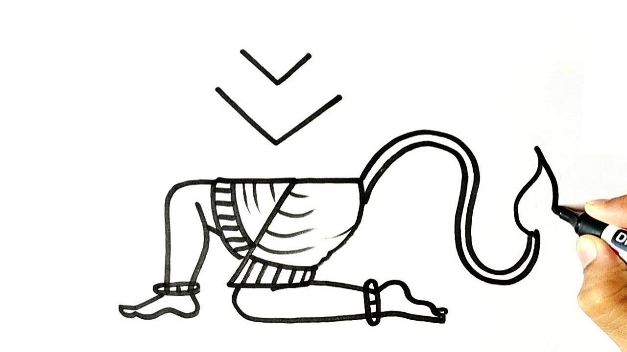 Lord hanumanji drawing method easy - पवनपुत्र बजरंगबली जी का चित्र सिर्फ़ V V Z  से सींखे .