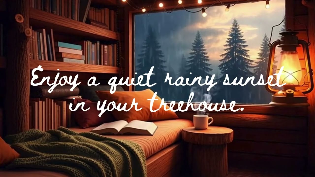 Rainy Forest Treehouse 🌧️ Cozy Reading Nook & Gentle Focus Ambience