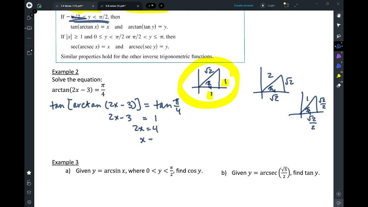 Calc AB Notes 5.6 Inverse Trigonometric Functions   Differentiation 1