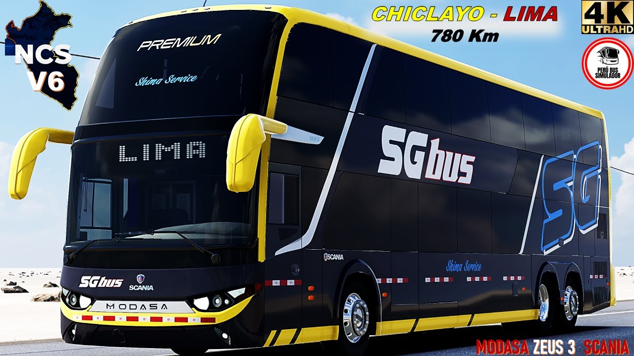 Map Perú NCS V6 | CHICLAYO-LIMA | MODASA ZEUS 3 SCANIA | BJX3DSHoP | SG BUS #busesdelperu
