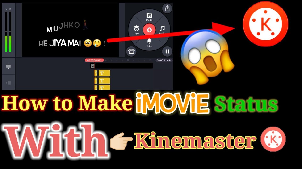 How To Make iMovie Status In Kinemaster || Black Screen Status Making Tutorial
