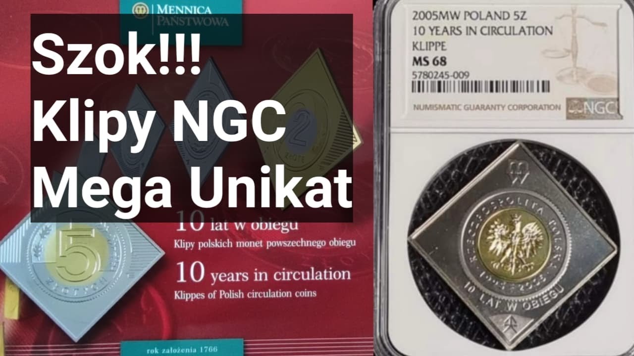Szok, Klipy NGC kilka sztuk na świecie, mega unikat inwestycyjny, 10 lat w obiegu NGC MS69 MS68