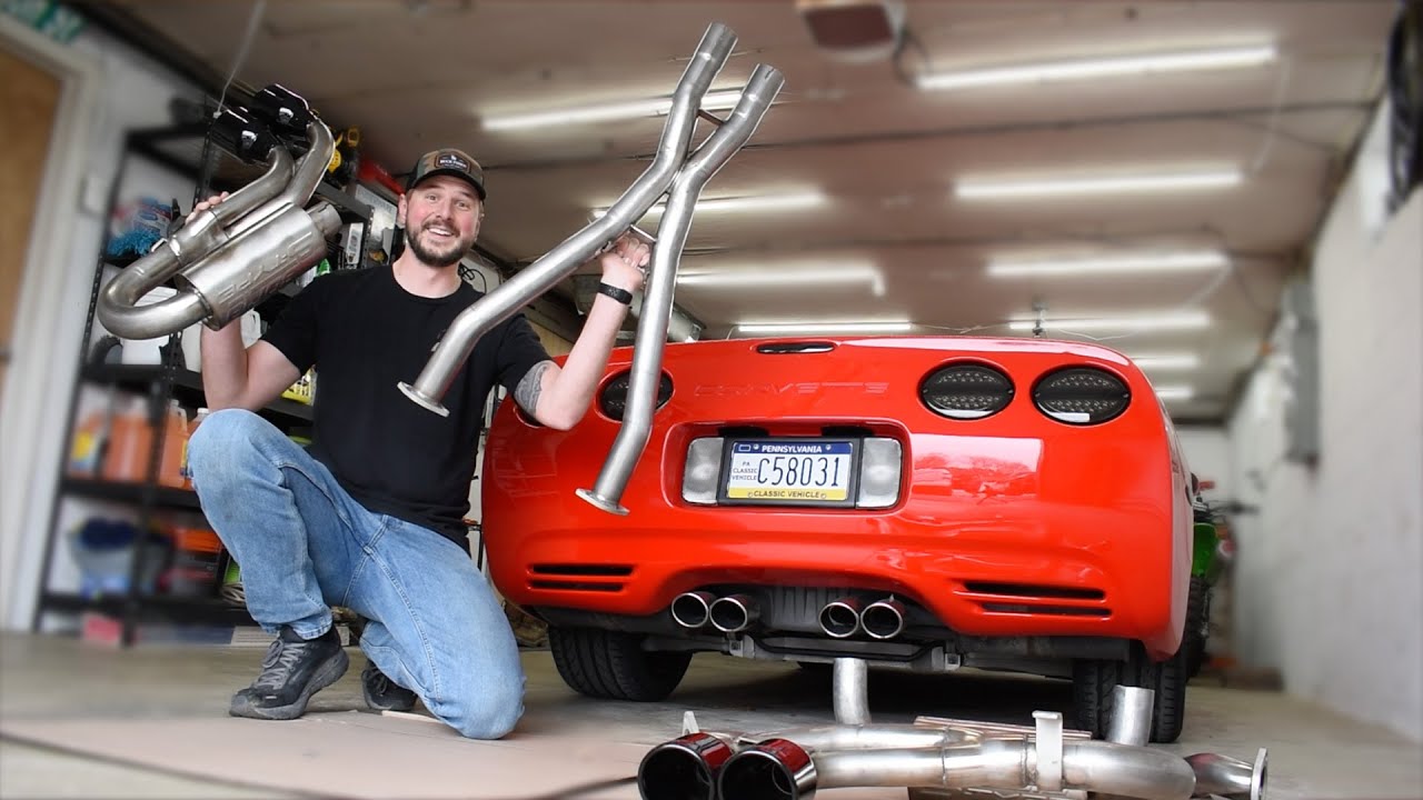 FINALLY put an EXHAUST on the CORVETTE!!!!
