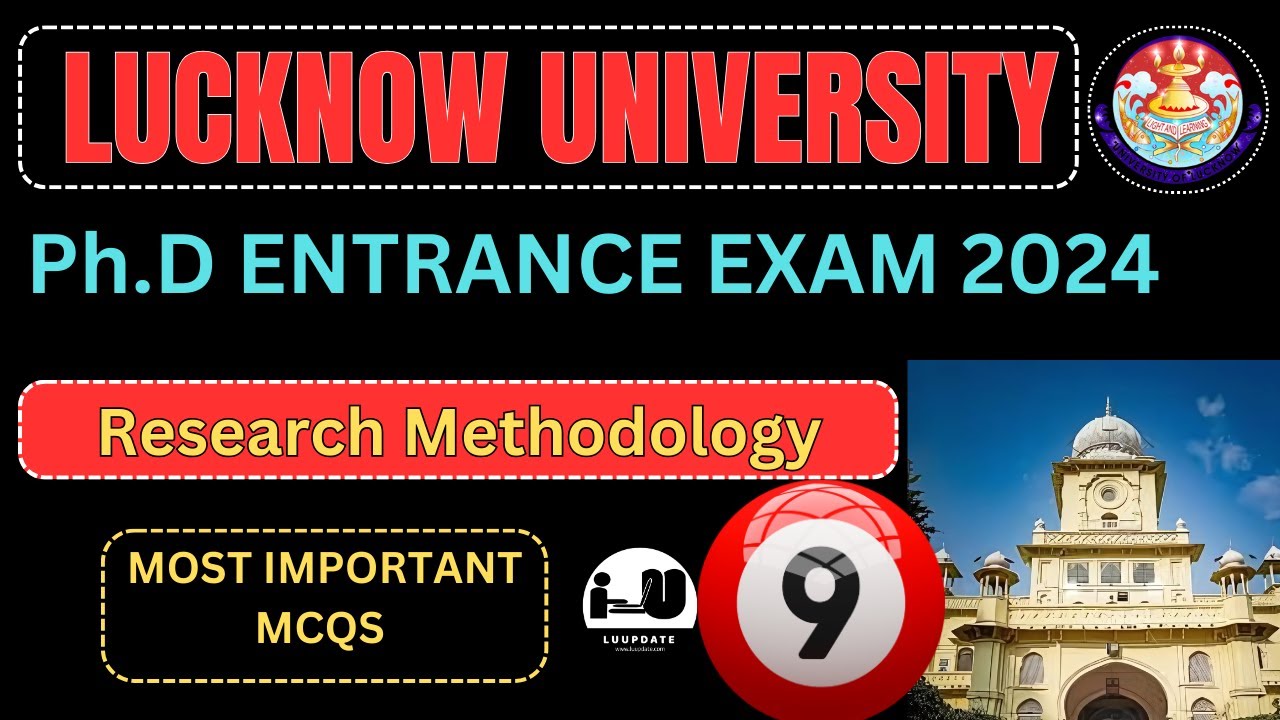 Lucknow University PhD Entrance Exam 2024||Top 25 MCQs On Research Methodology ||Lucknow University