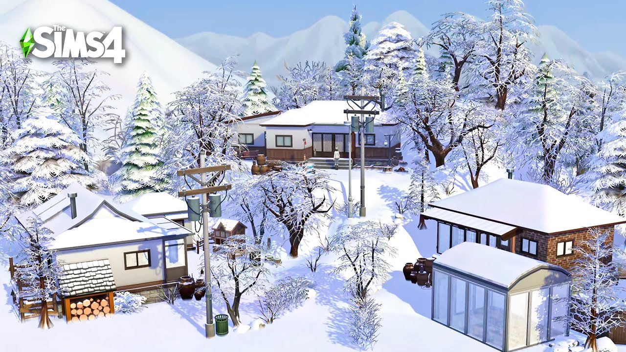 [심즈4 건축] 겨울 산골마을 Sims4 Speed Build NO CC Remote Village on a Snowy Mountain in Korea