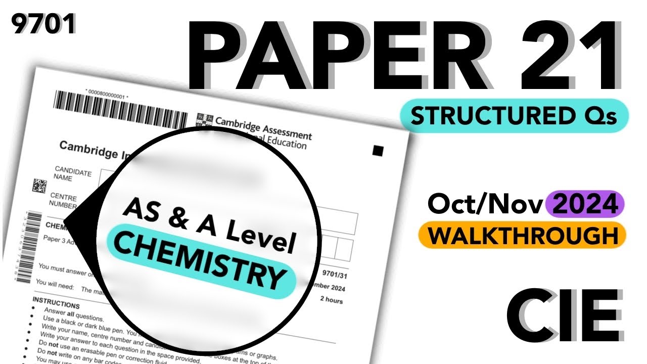 CIE AS Chemistry (9701) Oct/Nov 2024 Paper 21 (9701/21/o/n/24)