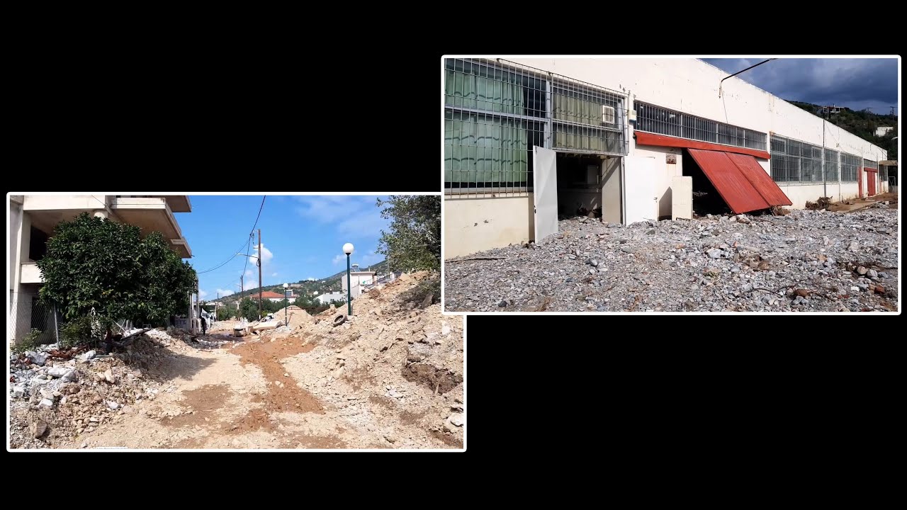 Volos Greece. Storm Elias. Kallithea discrict (N. Ionia) & School Compex 