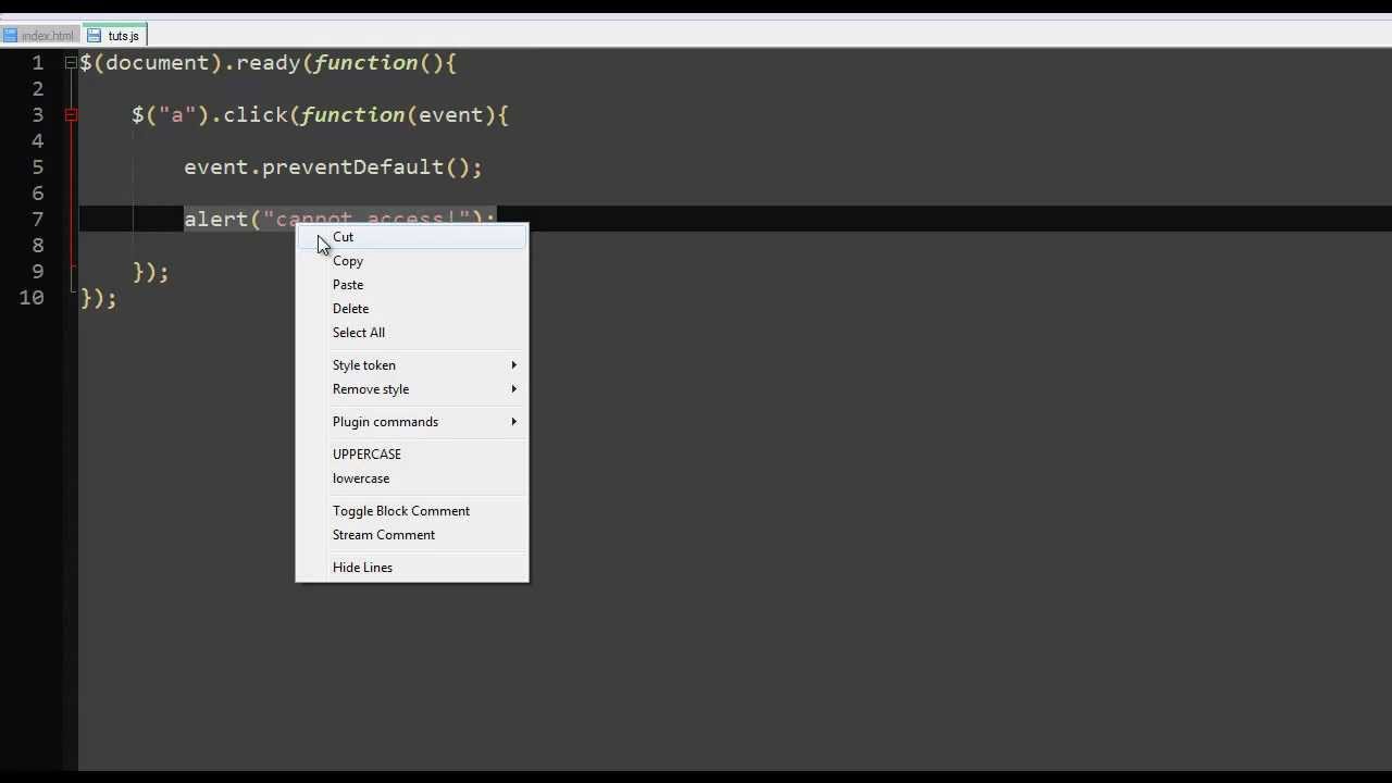 jQuery tutorial- 23 preventDefault()