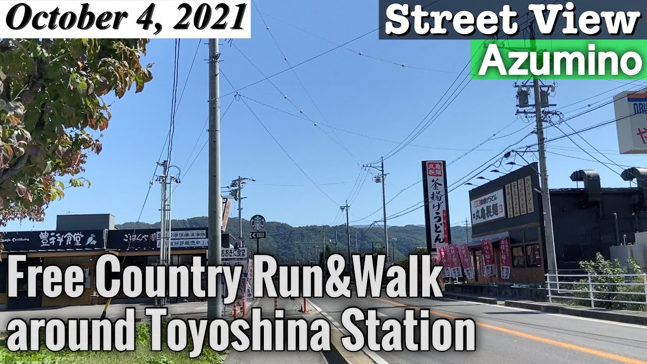 [Azumino Street View] Free Country Run&Walk: Toyoshina Station, Nagano Japan Vlog ASMR