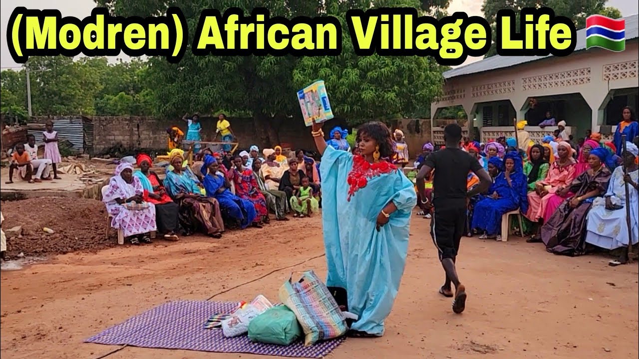 African Village Life in Brikama Ba, Celebrating Traditionally Naming Ceremony Gambia Africa