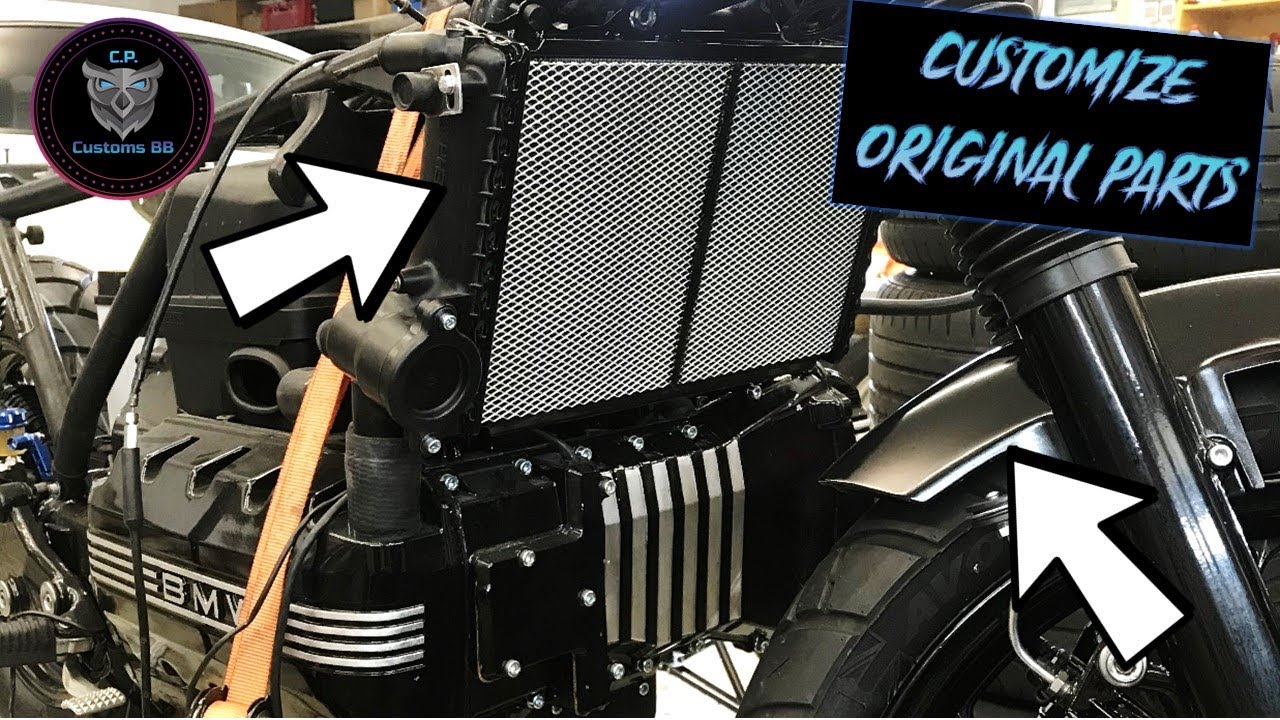 BMW ★ K100 Cafe Racer Build - Customizing Fender, Intercooler and Brake Calipers - C.P. Customs #13