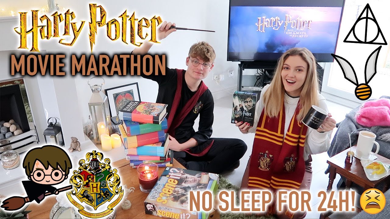 WE WATCHED EVERY HARRY POTTER FILM IN 24H *WITH NO SLEEP*⚡