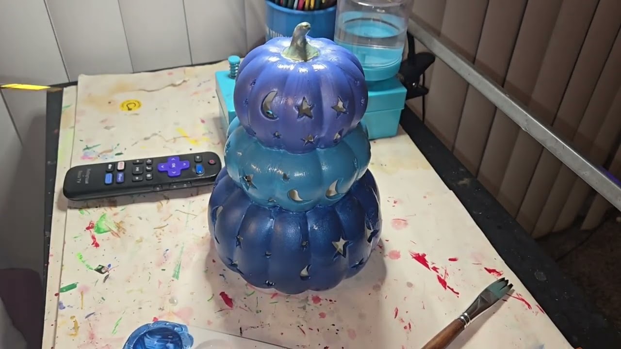 🌙 “A Night Sky Pumpkin Stack ✨🎃