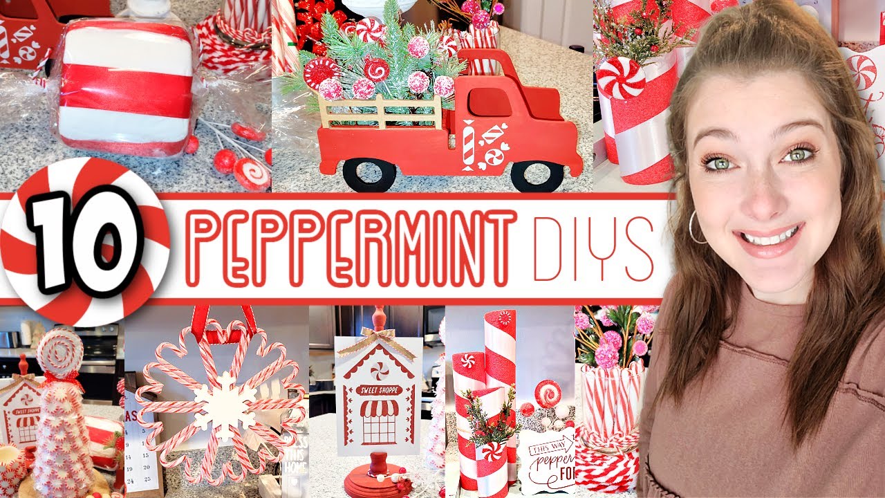 10 ADORABLE Peppermint DIYs For CHRISTMAS In 2021 | DIY Toilet Paper MINTS, Peppermint Trees & More