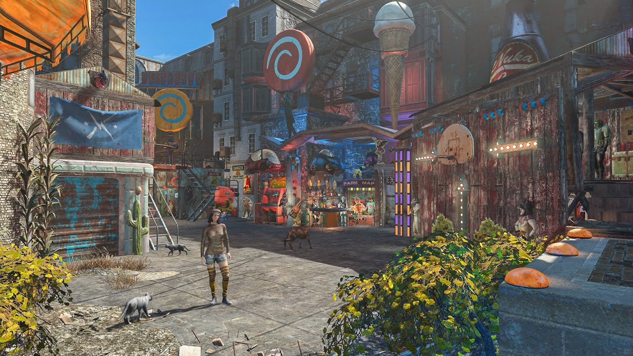 Fallout 4 - HANGMAN'S ALLEY - Player Home build tour - NO MODS
