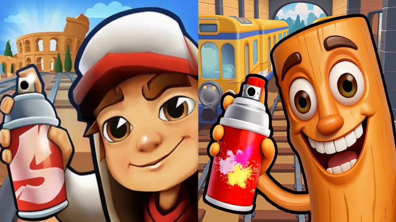 Subway surfers Rome 🆚 Brainrot Runner Map Comparison