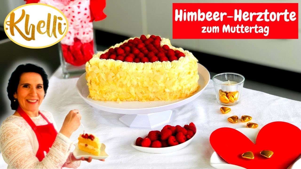 Himbeer-Herztorte zum Muttertag/ Festliche Sahnetorte/Valentinstag/Herztorte selber backen/Geschenk