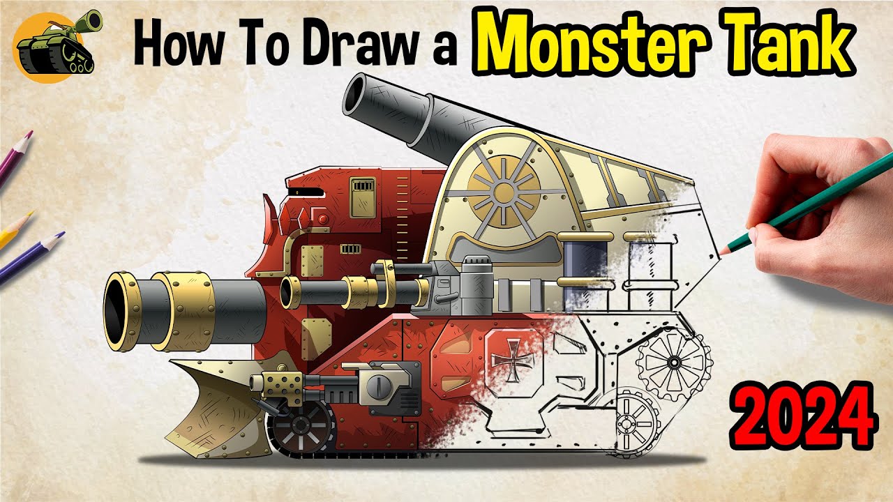 Unleash Your Creativity: Learn How To Draw A Monster Tank In Doom Raider #gameoftanks #tank_drawing