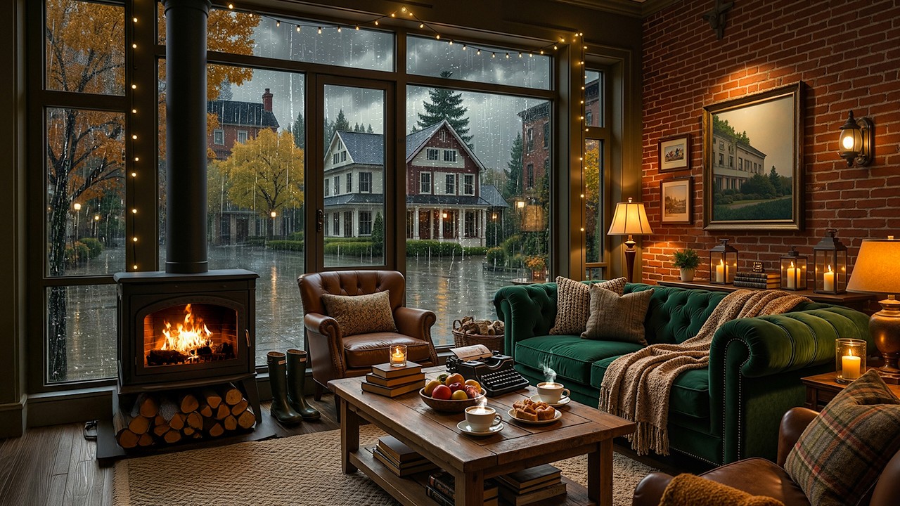 Rainy Day Jazz Coffee Shop 🌧️☕ Smooth Jazz & Gentle Rain Sounds for Relax & Work