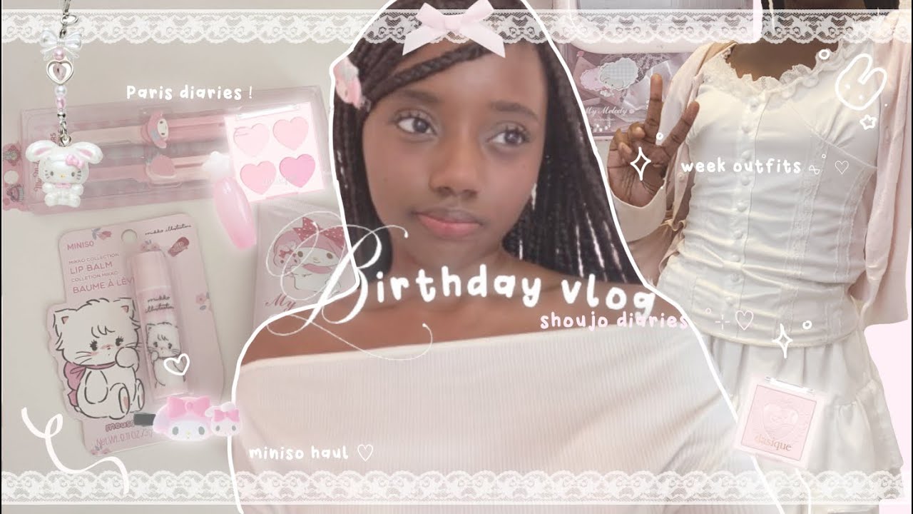 BDAY VLOG 🎀 ₊˚⊹♡ school vlog, photobooth, paris, miniso haul…