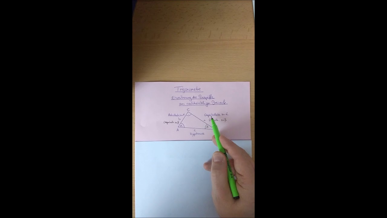 Trigonometrie   Gegenkathete und Ankathete   Erkl&auml;rung