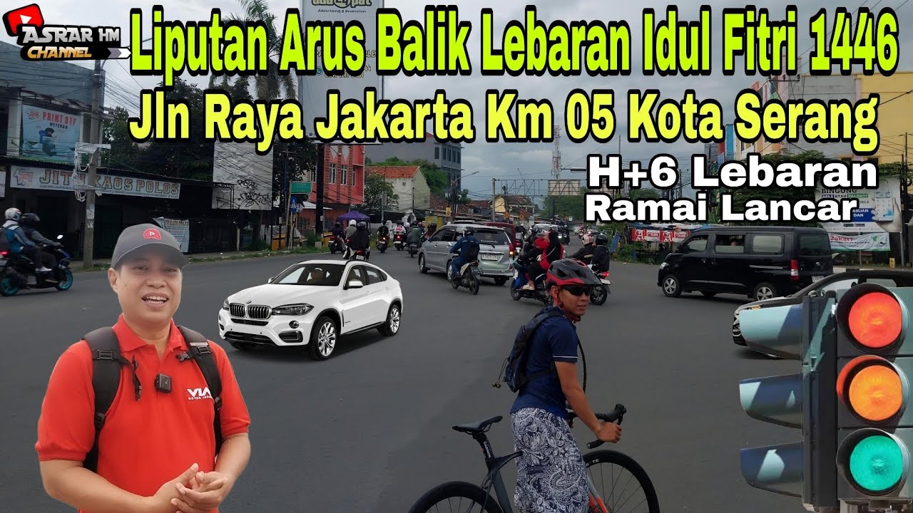 Arus Balik H+6 Lebaran Idul Fitri 1446,Jl Raya Jakarta/Pertigaan Lampu Merah Parung Kota Serang