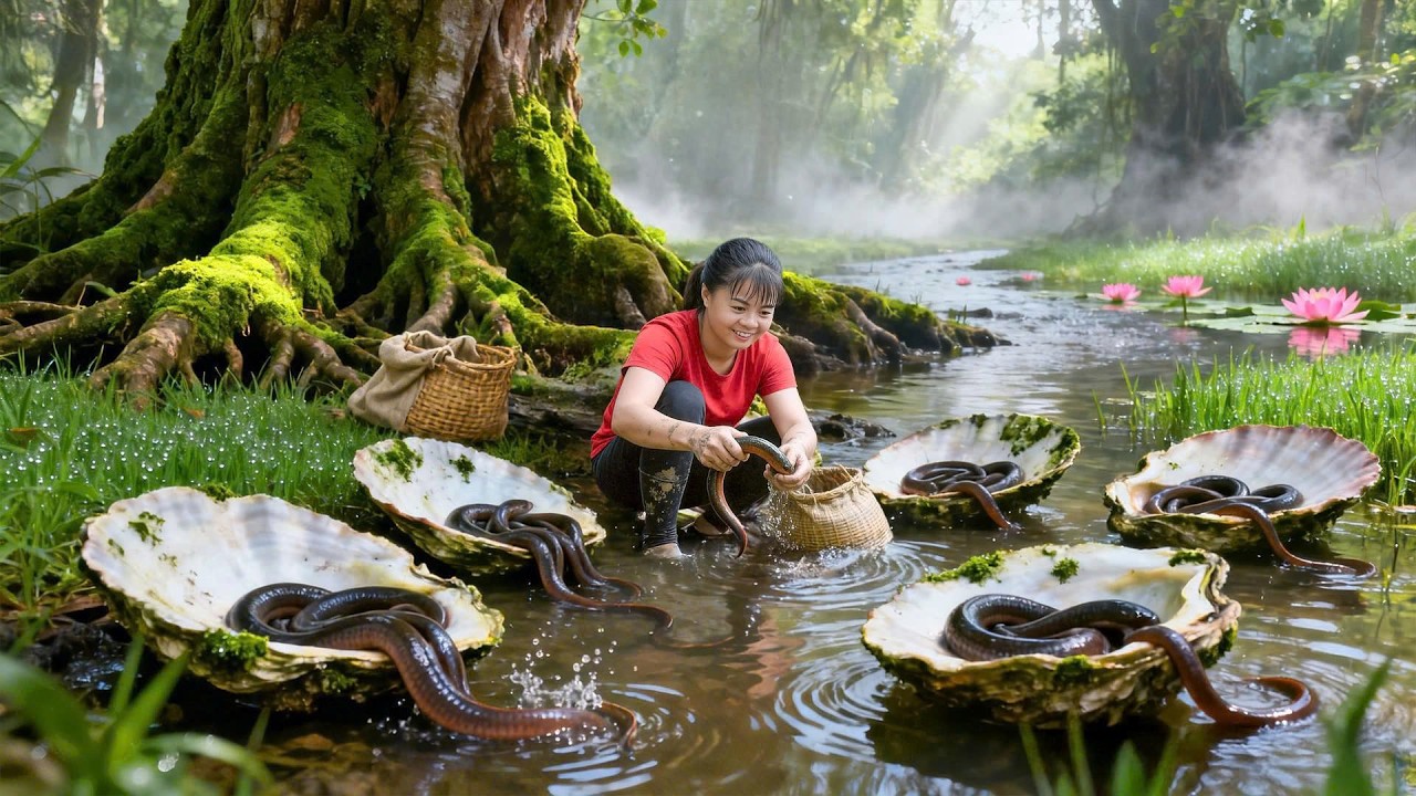 Catching Eels for Tet | Countryside Market & Free Bushcraft