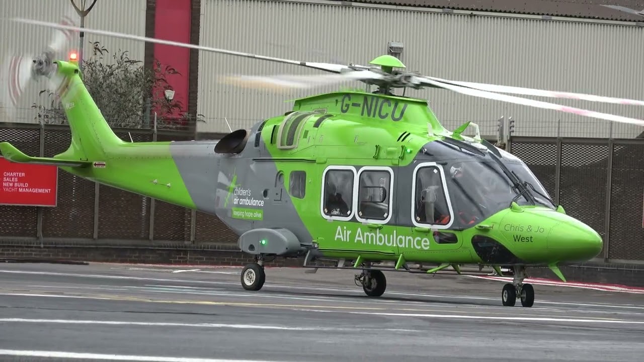 AW169 CHILDERNS AIR AMBULANCE G-NICU ARRIVING AND DEPARTING LONDON BATTERSEA 27-2-2026