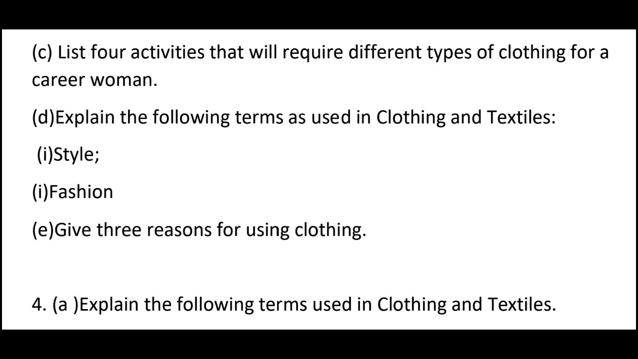 Wassce 2025 Clothing and Textile sample questions 💯 leaked