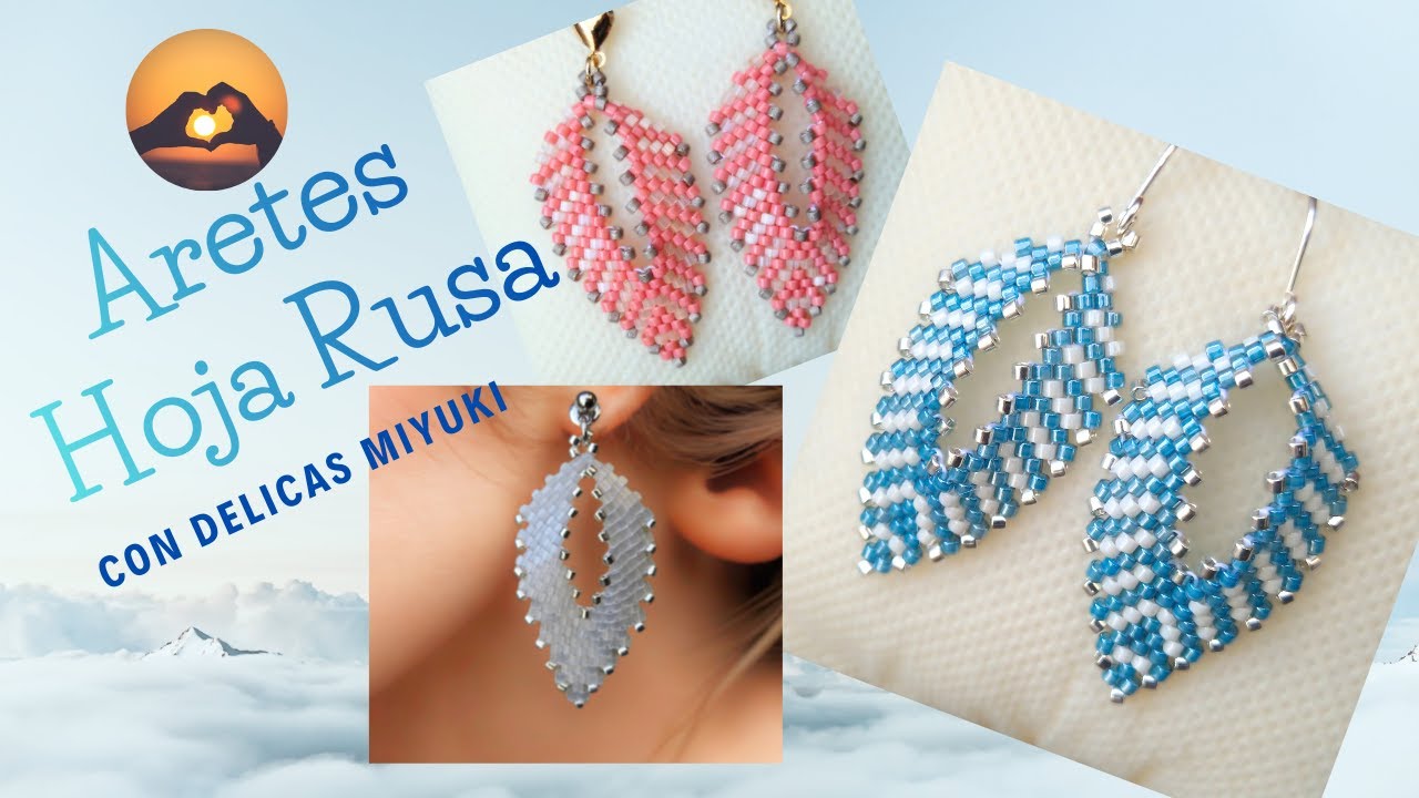 ✨Cómo Tejer Aretes de en forma de HOJA en Peyote Par 🌿 Elegancia con  Delica Miyuki  Fácil y Rápido💎