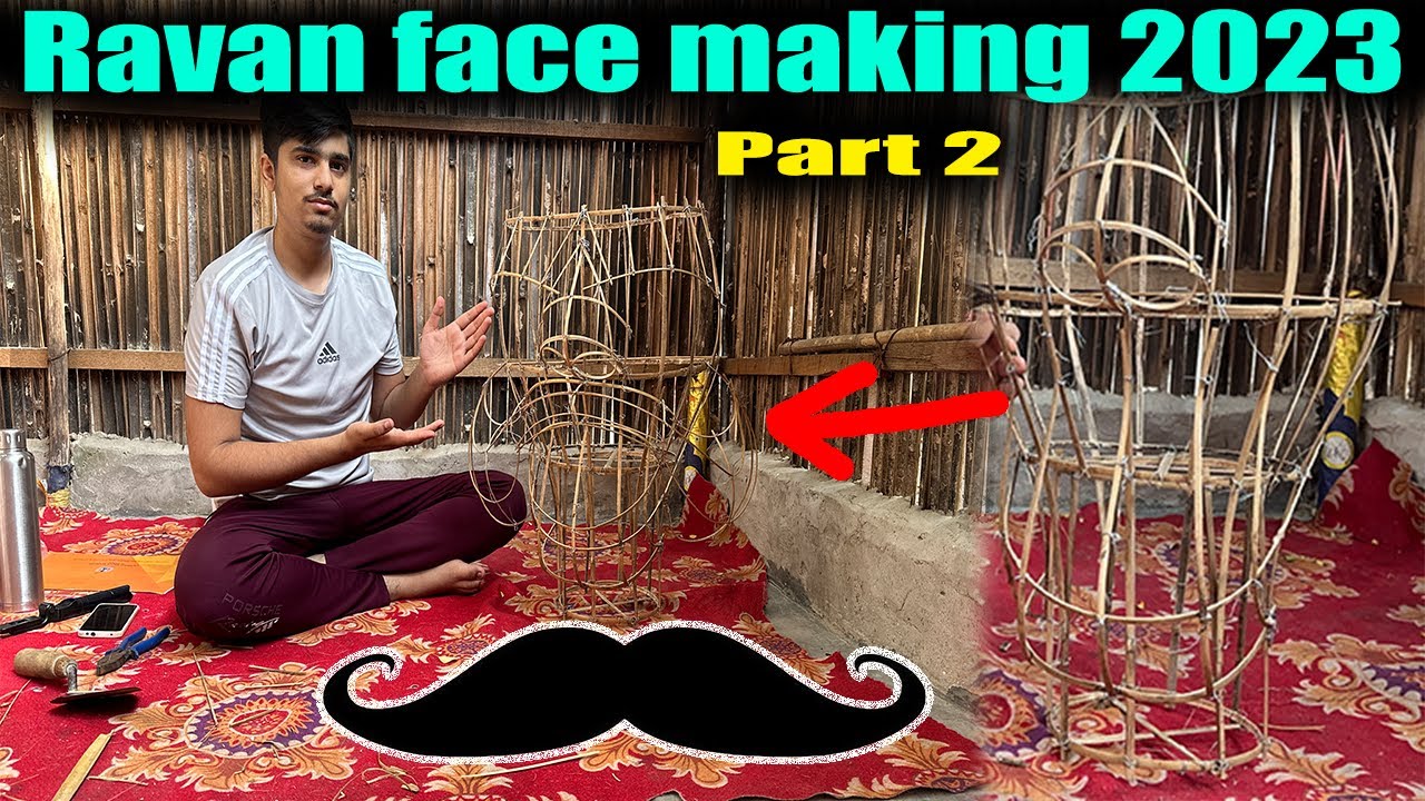 How to make ravan face at home 2023 | Part 2 | Ravan making 2023 | Ravan making by bamboo