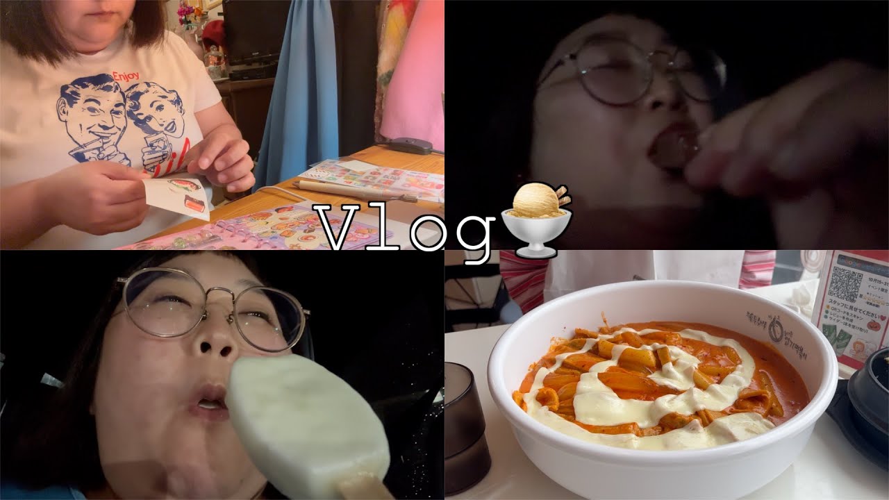 【vlog】ぱんだの日常🏠｜食の記録｜ブンモジャ｜新大久保｜トンテキ｜カレー｜デパコス