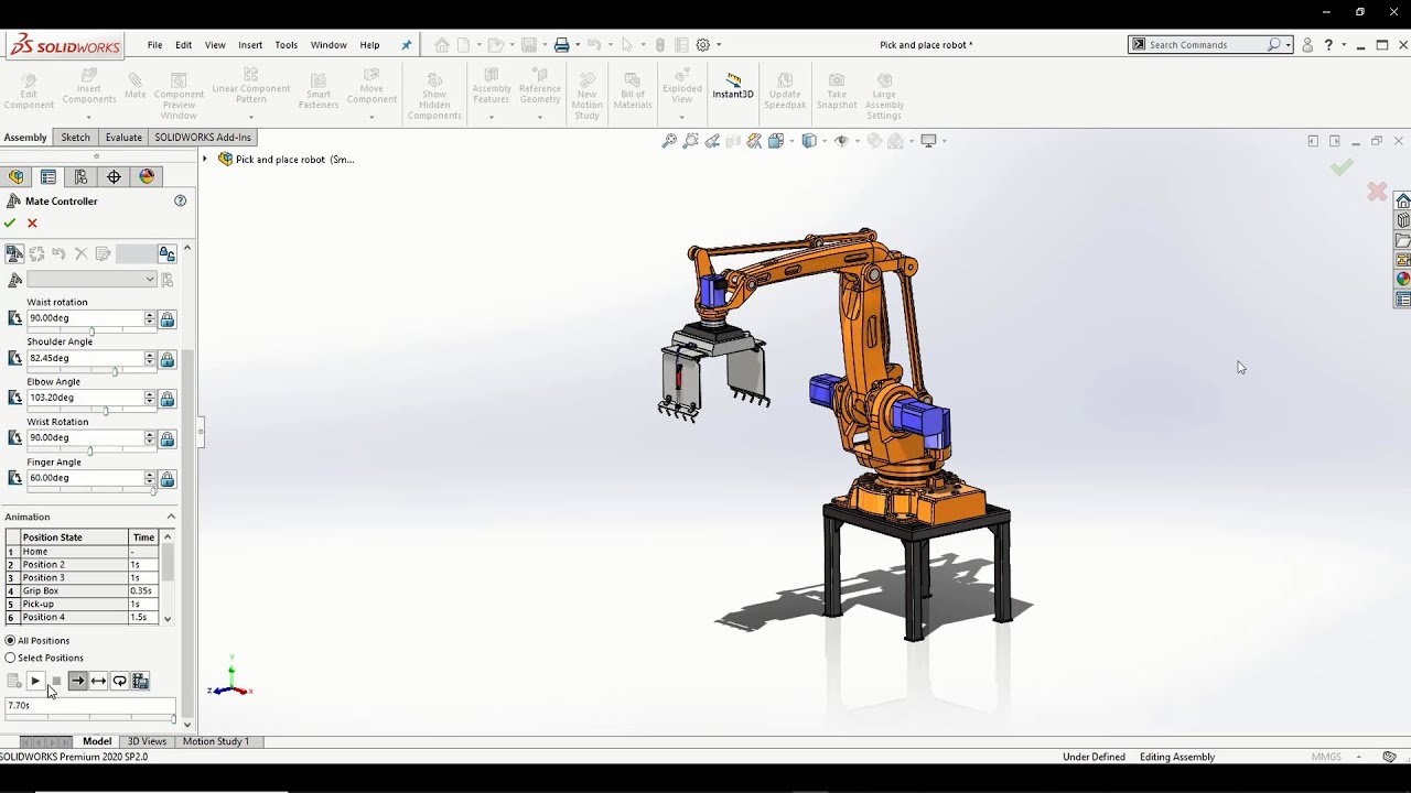 Animation using Mate Controller | SOLIDWORKS | BEACON
