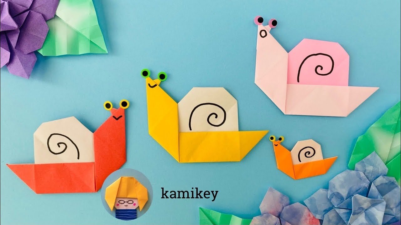 【折り紙】かたつむりOrigami Snail (カミキィ kamikey)