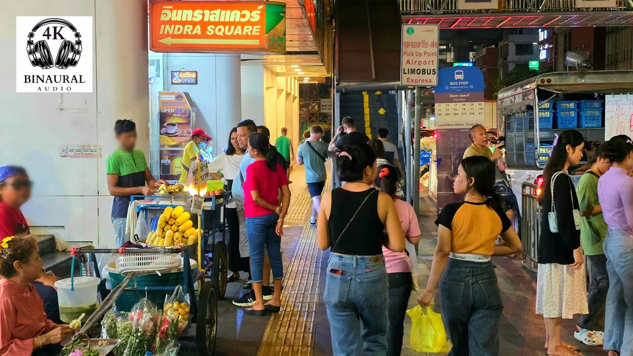 [4K UHD] Walking around Pratunam Shopping Street and Palladium Night Market in Bangkok