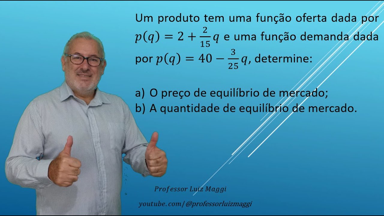 FUNÇÕES OFERTA E DEMANDA LINEARES E SEU PONTO DE EQUILÍBRIO#professorluizmaggi