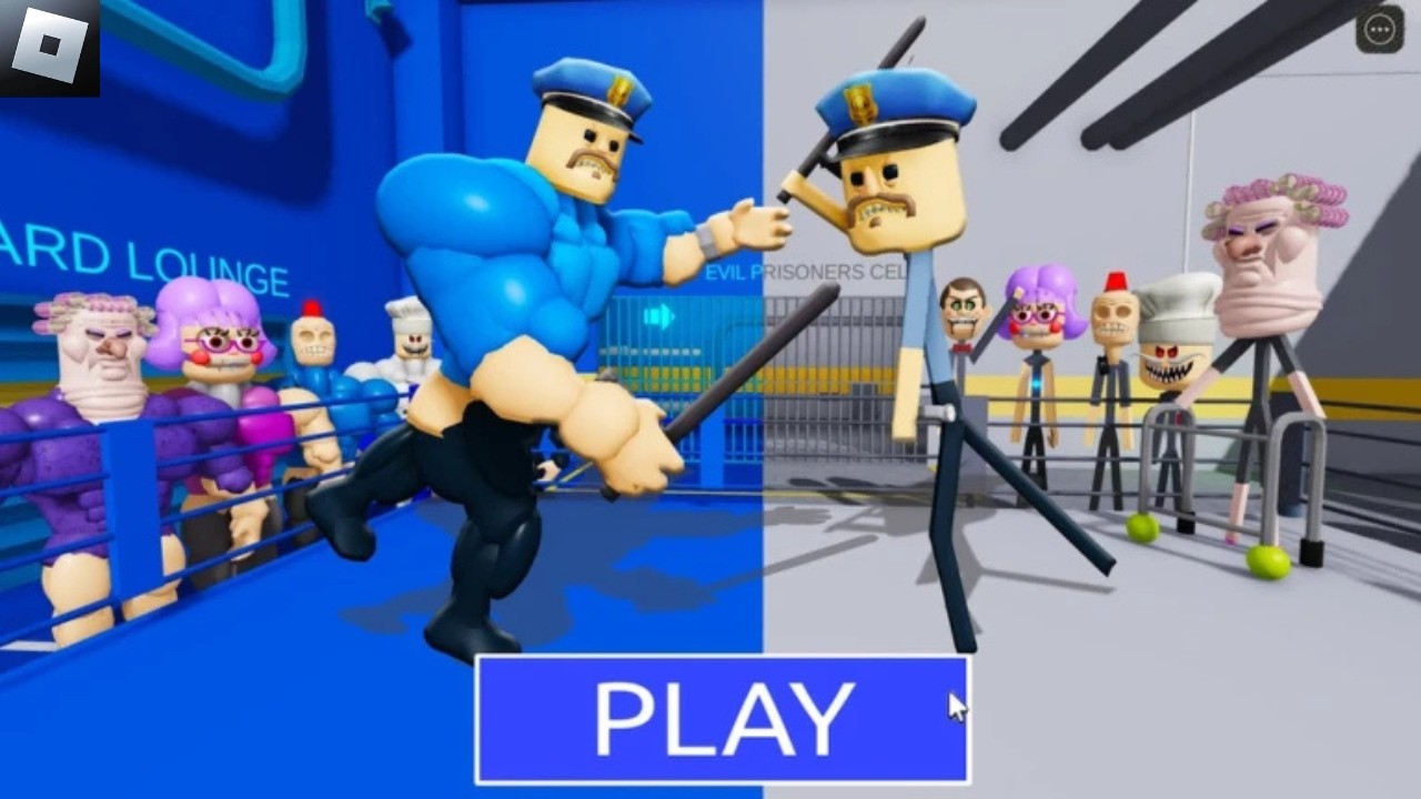 STRONG VS WEAK POLICE PRISON RUN! OBBY WALKTHROUGH FULL GAME | ROBLOX