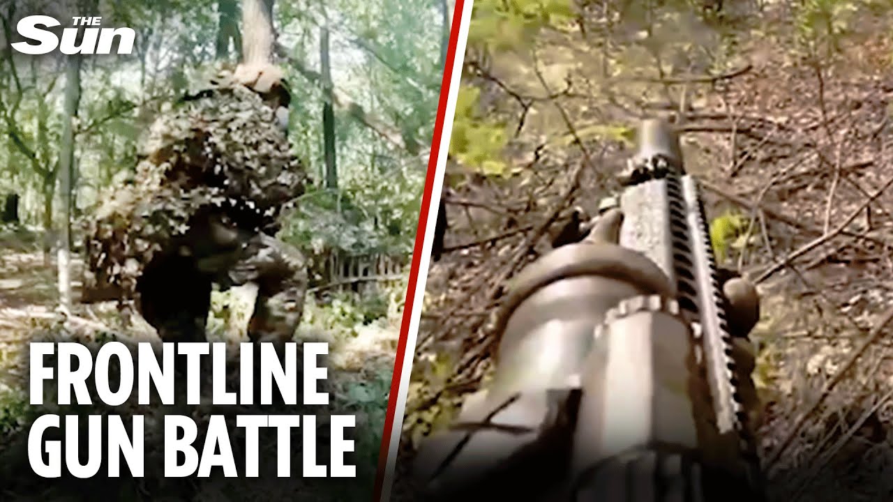 Heavily-camouflaged Ukrainian unit STORM Russian position in fierce gun battle eliminating 13