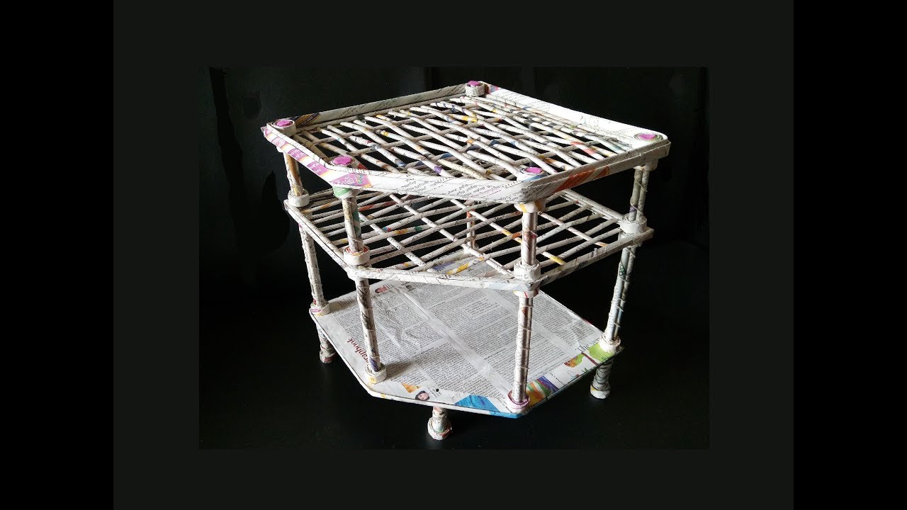 How To Make Rack From Newspaper / DIY Rack from cardboard / DIY Newspaer rack/  Best out of waste