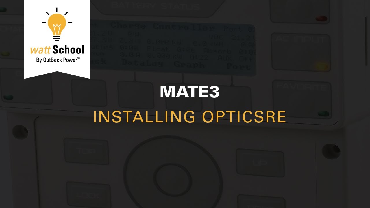 MATE3: Installing OpticsRE