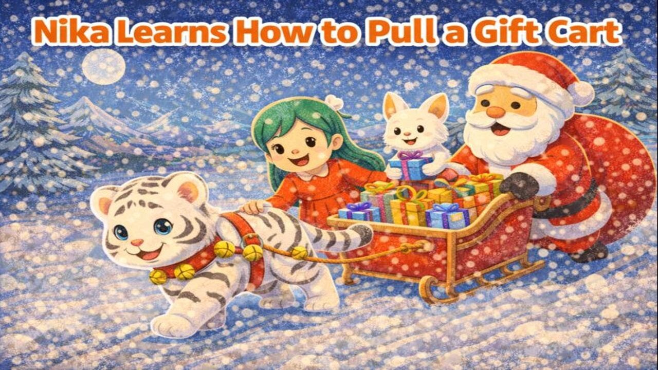 Anny And Nika : Nika Learns How to Pull a Gift Cart ❄️🎅 | 3D Kids Animation