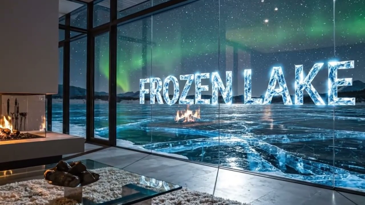Frozen Lake Glass House | Deep Sleep Ambient & Ice Cracking ASMR (호수 위 유리 하우스)
