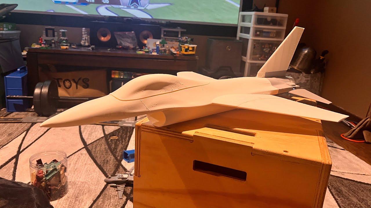 First flight of the 3d printed f16 (50mm edf)