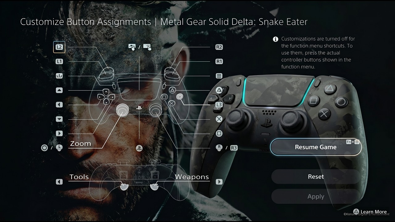 Metal Gear Solid &Delta;: Snake Eater &middot; PS5 &middot; Settings