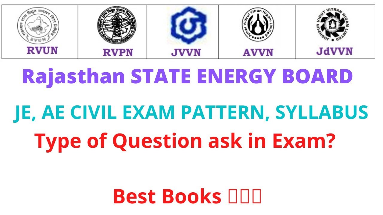 RSEB JE AE CIVIL BEST BOOKS SYLLABUS EXAM PATTERN JVVNL AVVNP RVNL RVPNL JDVNL