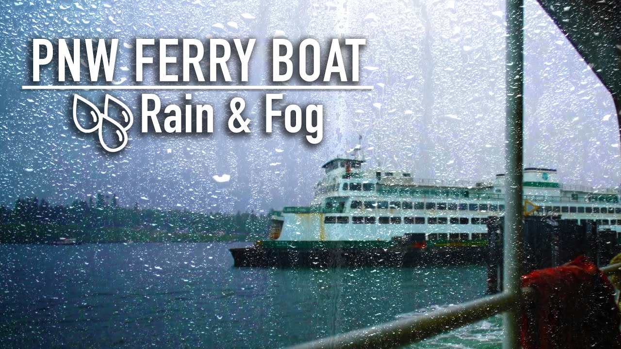Calming Ferry Boat Ride on Rainy, Foggy Day | Driving in Rain Storm | No Talking | Sleep Sounds