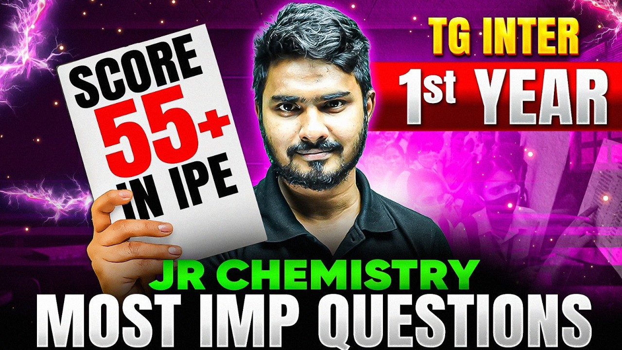 TG Inter 1st Year Chemistry ImportantQuestions 2026 | Chapter-Wise MostExpected IPE Questions