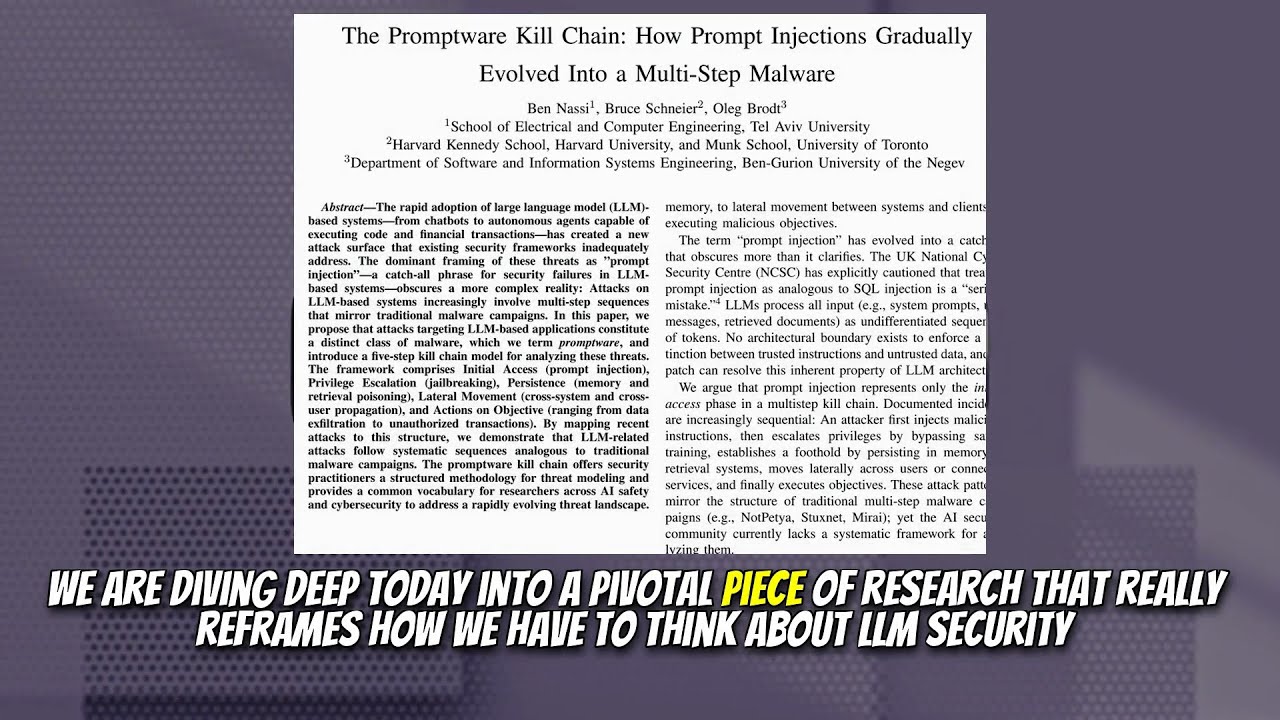 The Promptware Kill Chain: How Prompt Injections Gradually Evolved Into a Multi-Step Malware (Jan 20
