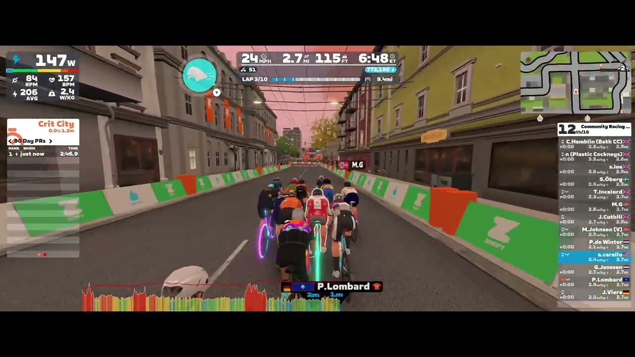 Zwift community racing downtown dolphin